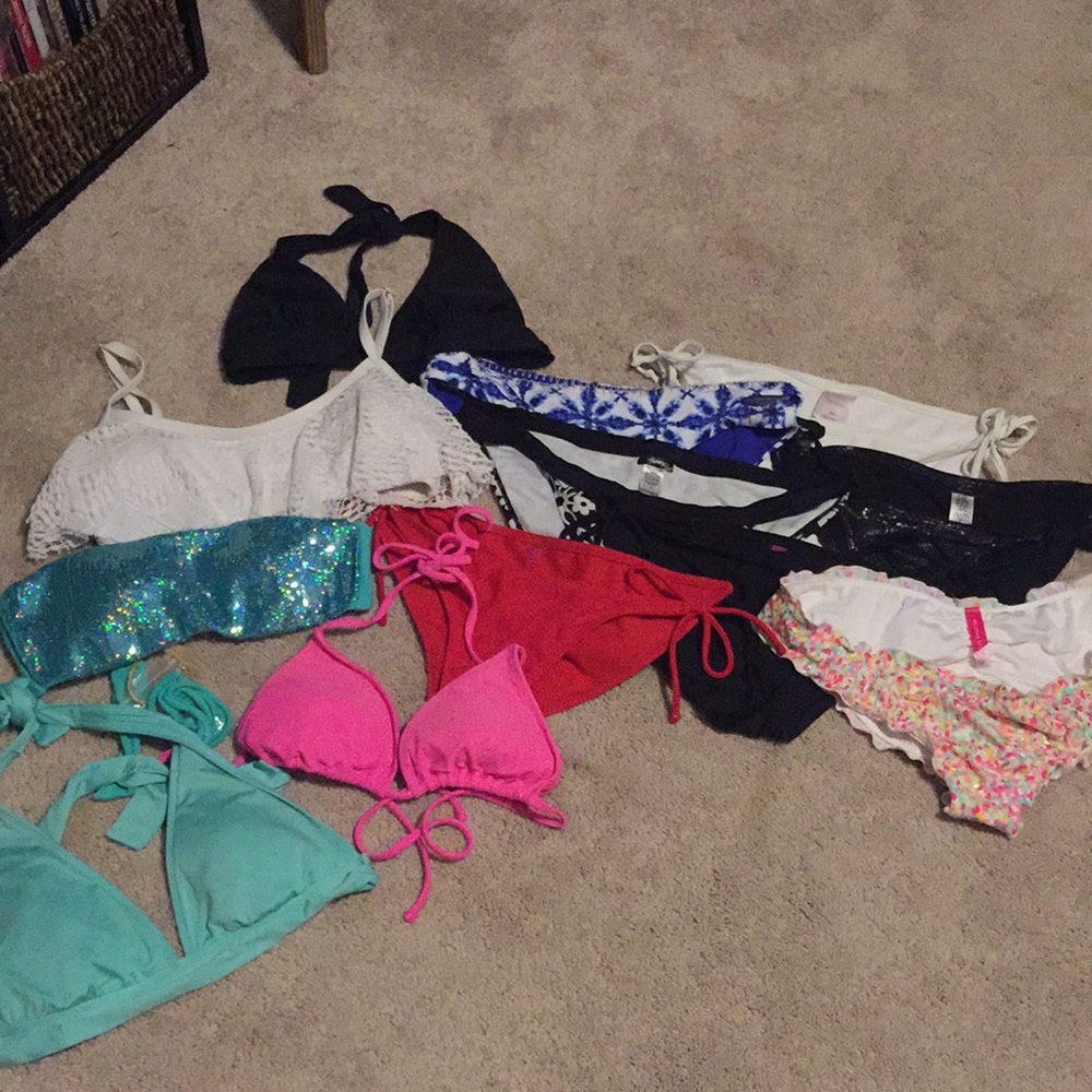 Various Brands Bathing Suit tips & bottoms Bundle